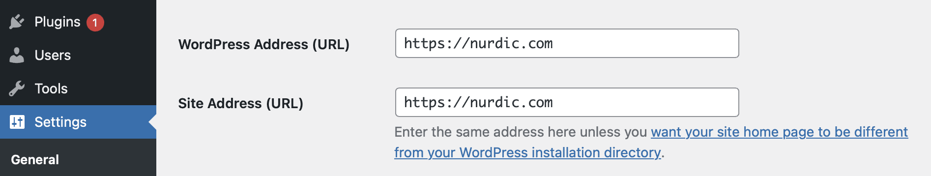 Set the preferred (canonical) version of domain in WordPress